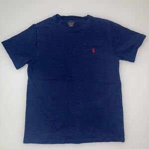 Polo by Ralph Lauren Navy Tee with Red Logo Boys